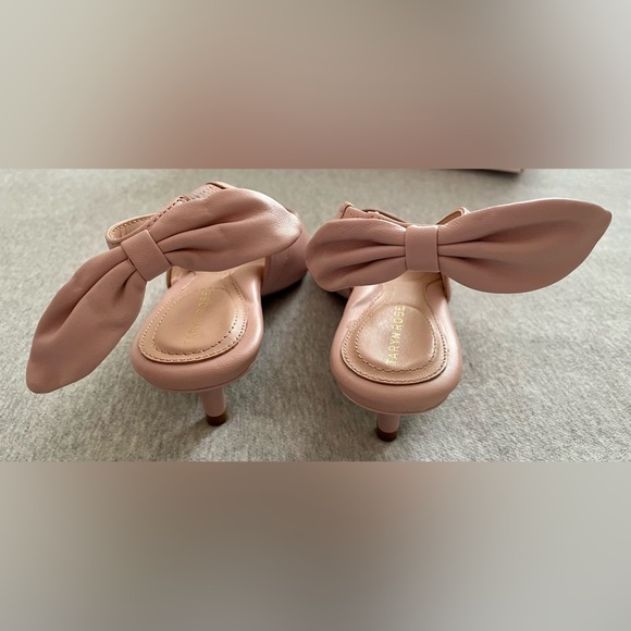 Taryn Rose Women’s Size 5.5 Pink Cameo Slingback Kitten Heel Shoe with Bow NEW - Picture 5 of 7